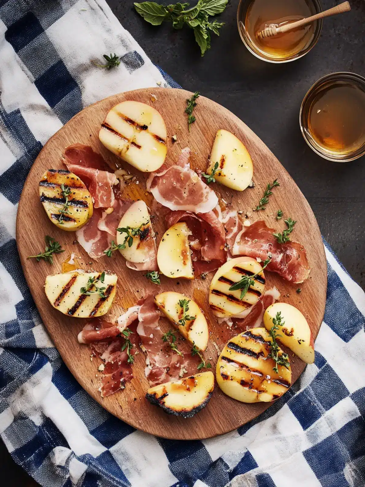 Grilled Apples with Prosciutto and Honey