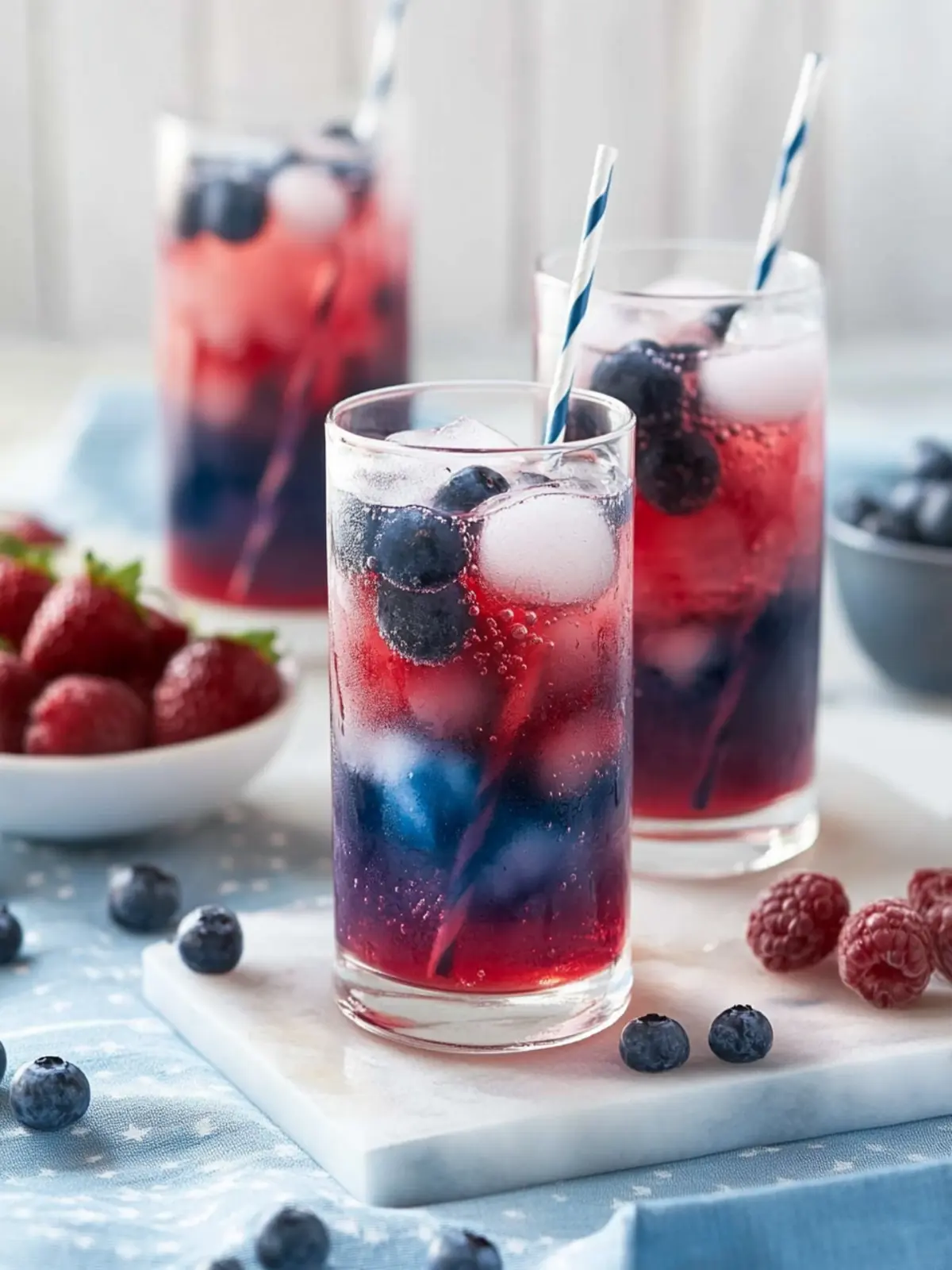 Refreshing Red, White and Blue Vanilla Bean Spritzers Recipe 3 Red, White and Blue Vanilla Bean Spritzers