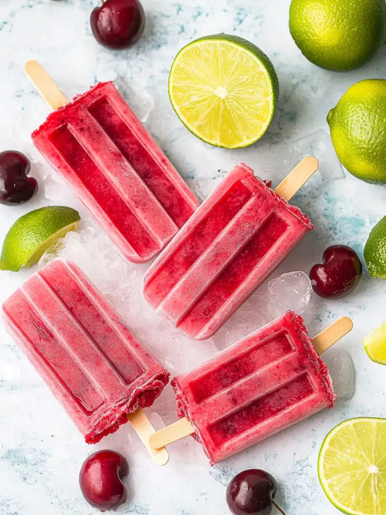 Homemade Cherry Limeade Popsicles