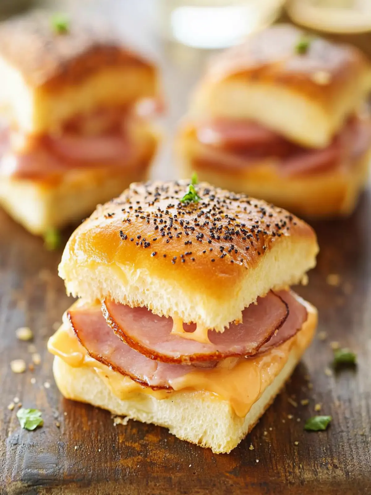 Savory Ham and Cheese Sliders on Hawaiian Rolls for Easy Entertaining 3 Ham and Cheese Sliders on Hawaiian Rolls