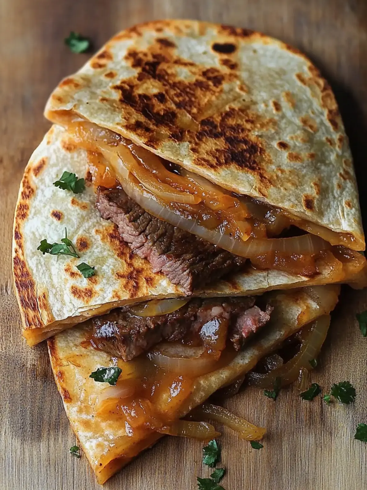 Ultimate Caramelized Onion & Steak Quesadilla Delight 3 Caramelized Onion & Steak Quesadilla