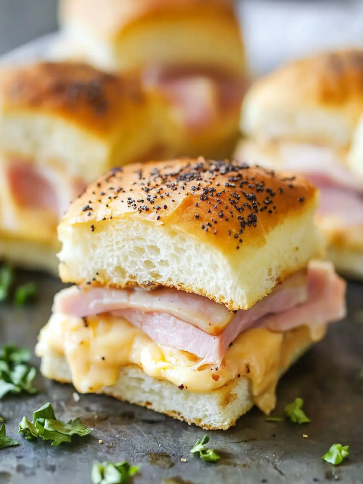 Savory Ham and Cheese Sliders on Hawaiian Rolls for Easy Entertaining 5 Ham and Cheese Sliders on Hawaiian Rolls