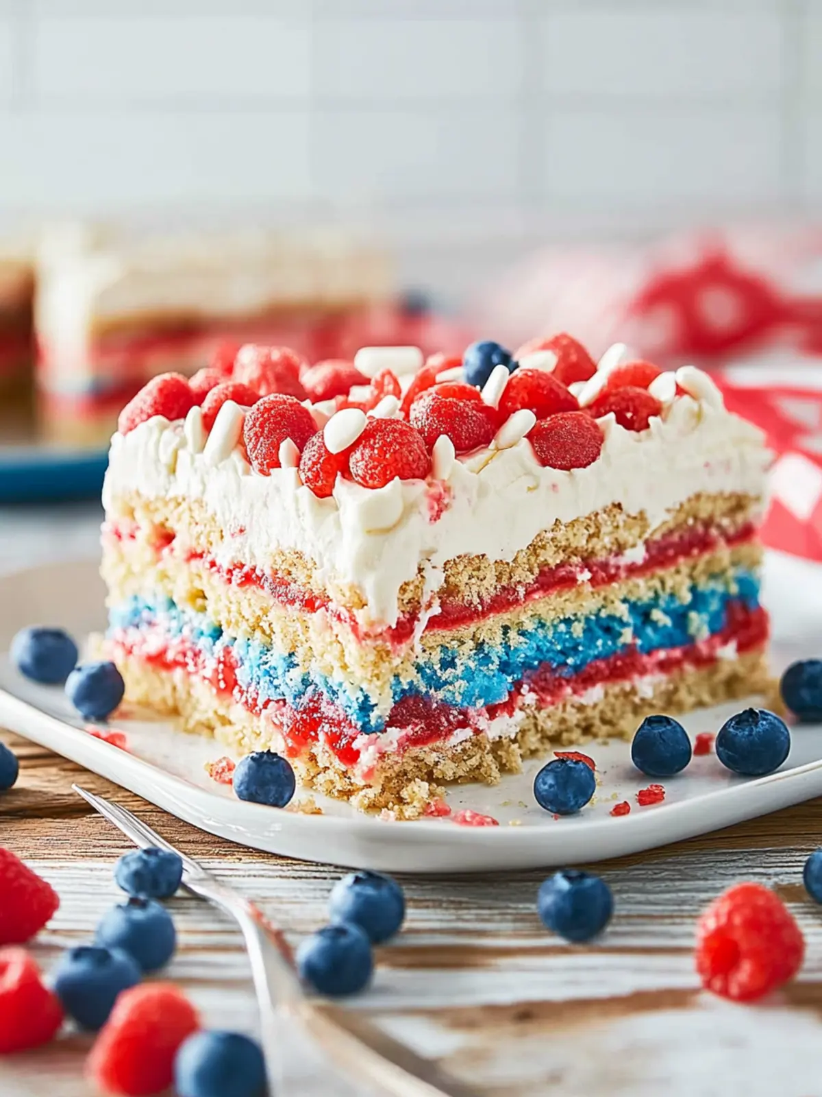 No-Bake Red, White and Blue Icebox Cake for Easy Summer Bliss 3 No-Bake Red, White and Blue Icebox Cake