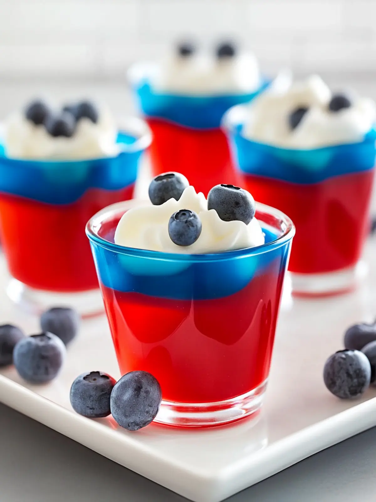 RED, WHITE & BLUE JELLO CUPS