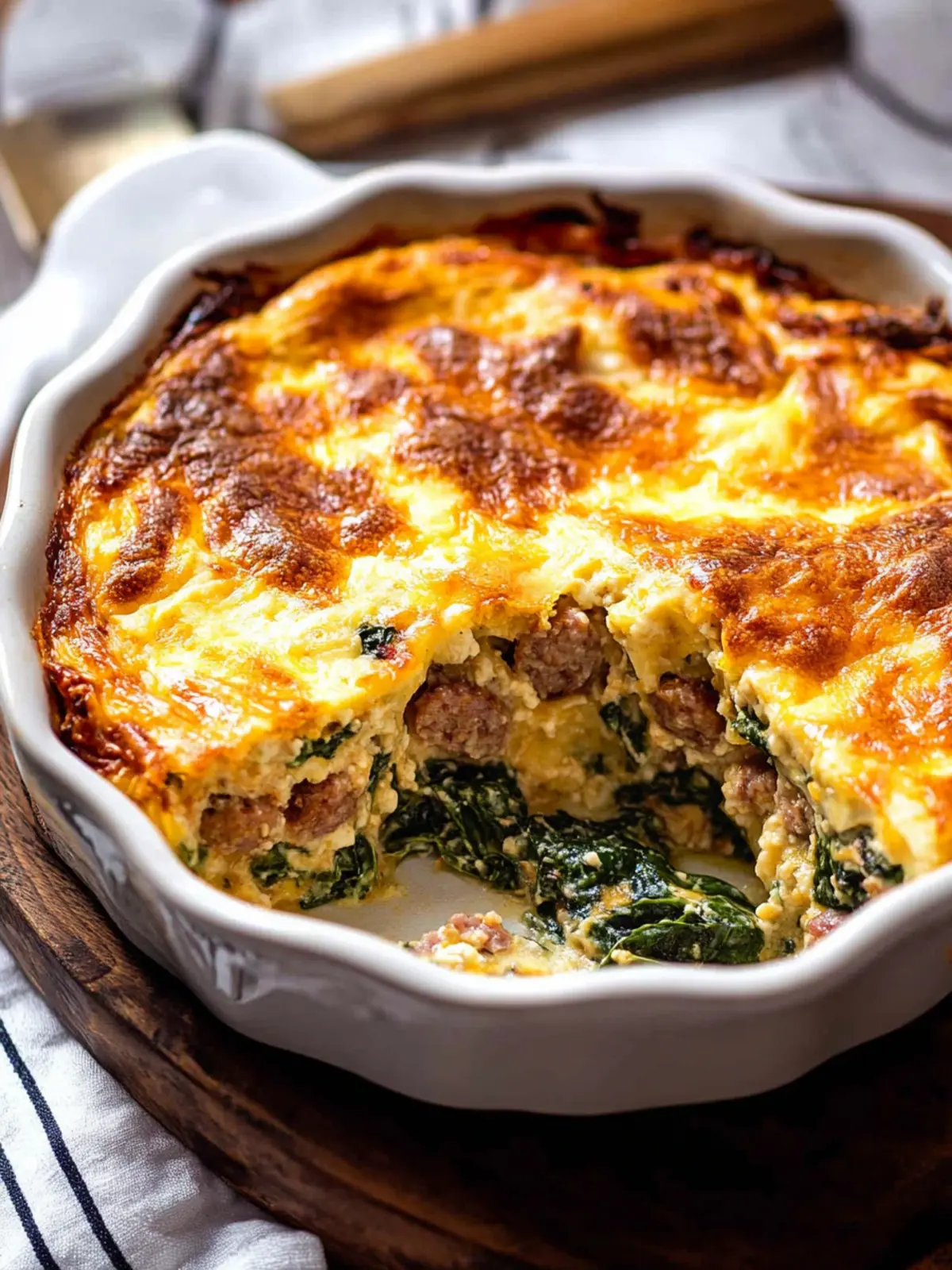 Savory Sausage and Spinach Breakfast Casserole for Meal Prep 2 Sausage and Spinach Breakfast Casserole