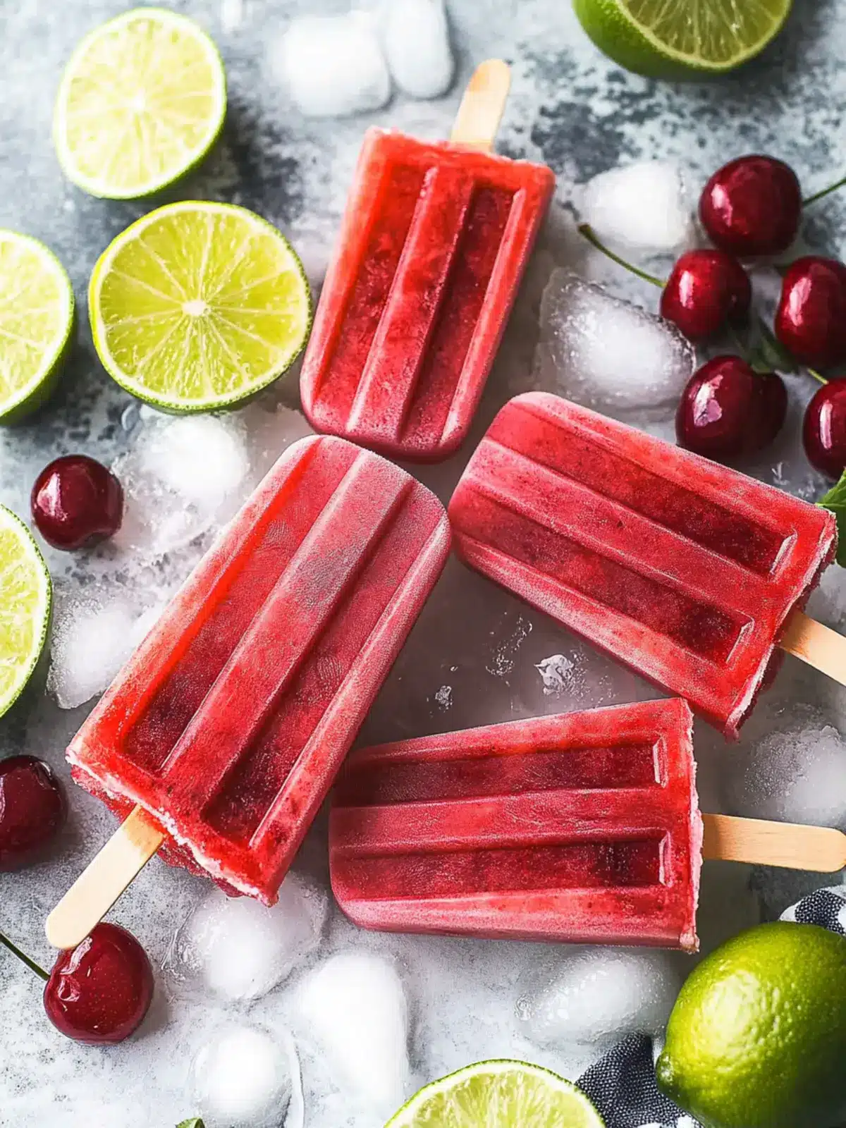 Homemade Cherry Limeade Popsicles