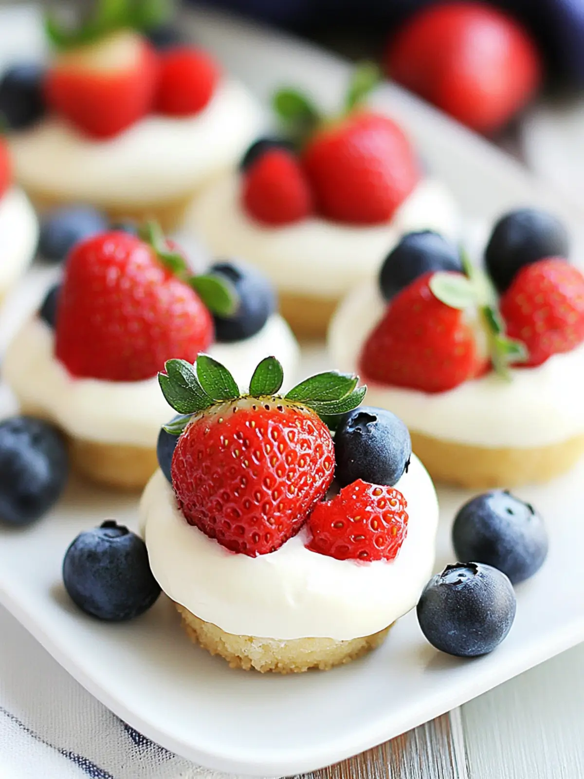 Delightful Red White & Blue Strawberry Cheesecake Bites 2 Red White & Blue Strawberry Cheesecake Bites