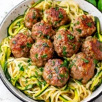 Garlic Butter Meatballs with Zucchini Noodles: A Keto Delight 3 Garlic Butter Meatballs with Zucchini Noodles
