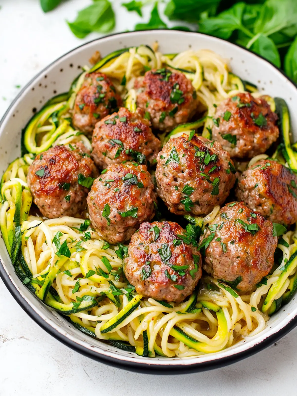 Garlic Butter Meatballs with Zucchini Noodles: A Keto Delight 5 Garlic Butter Meatballs with Zucchini Noodles