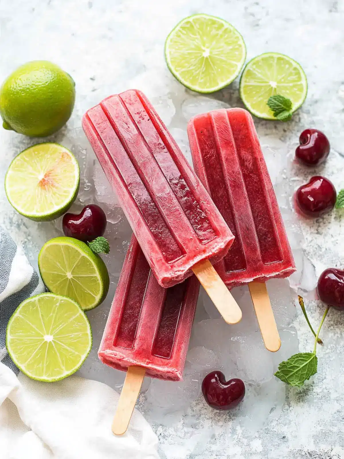 Homemade Cherry Limeade Popsicles