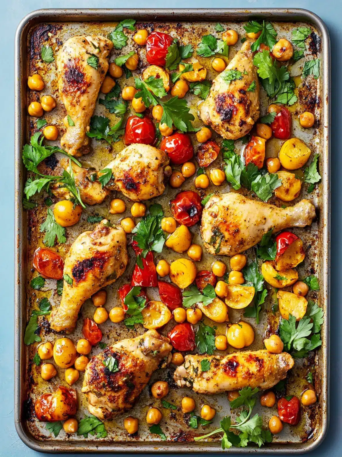 Sheet Pan Chickpea Chicken with Harissa for Easy Comfort Cooking 3 Sheet Pan Chickpea Chicken