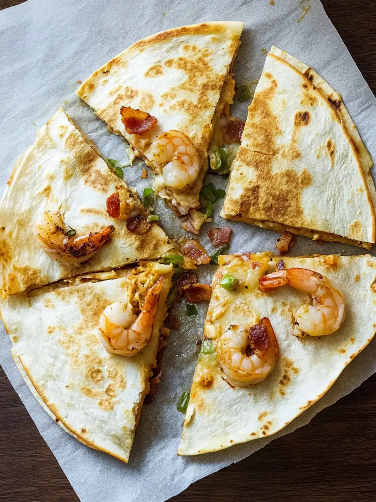 Easy Quesadilla Recipe with Shrimp and Bacon