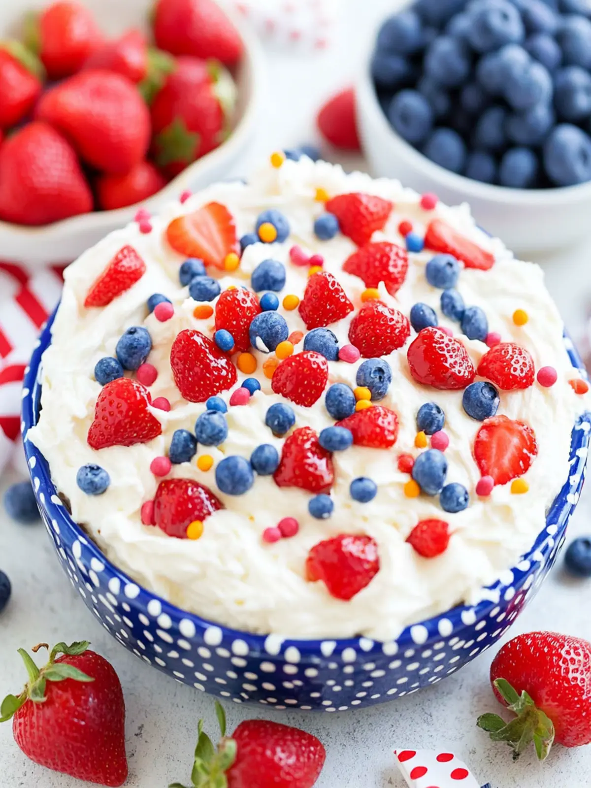 Red, White & Blue Cake Batter Dip