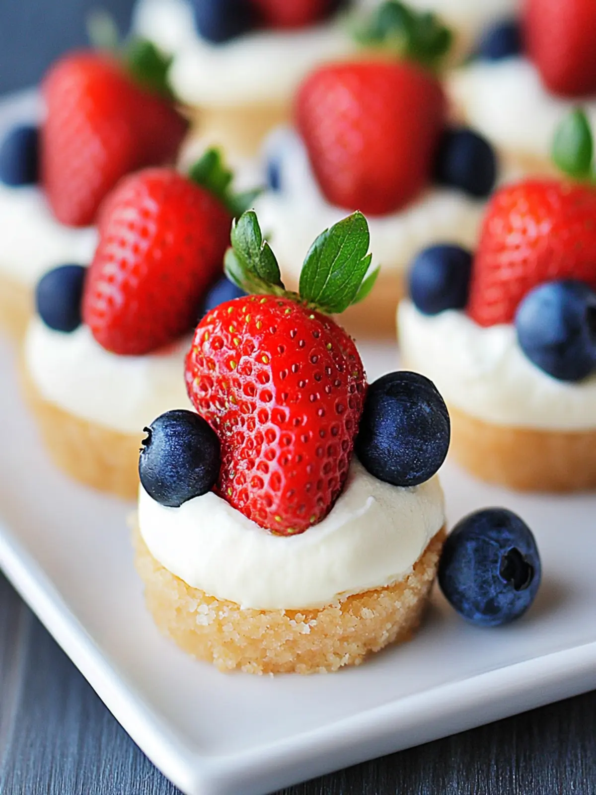 Delightful Red White & Blue Strawberry Cheesecake Bites 5 Red White & Blue Strawberry Cheesecake Bites