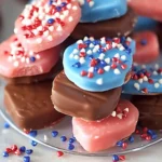 Red White & Blue Chocolate-Dipped Sugar Wafers