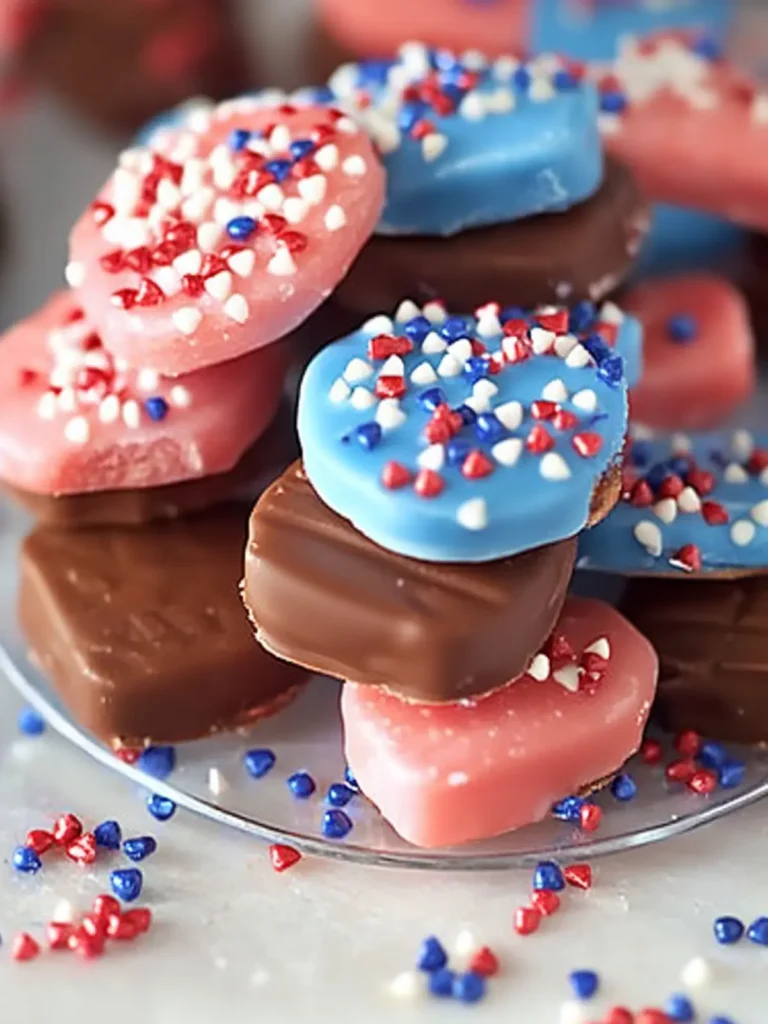 Red White & Blue Chocolate-Dipped Sugar Wafers