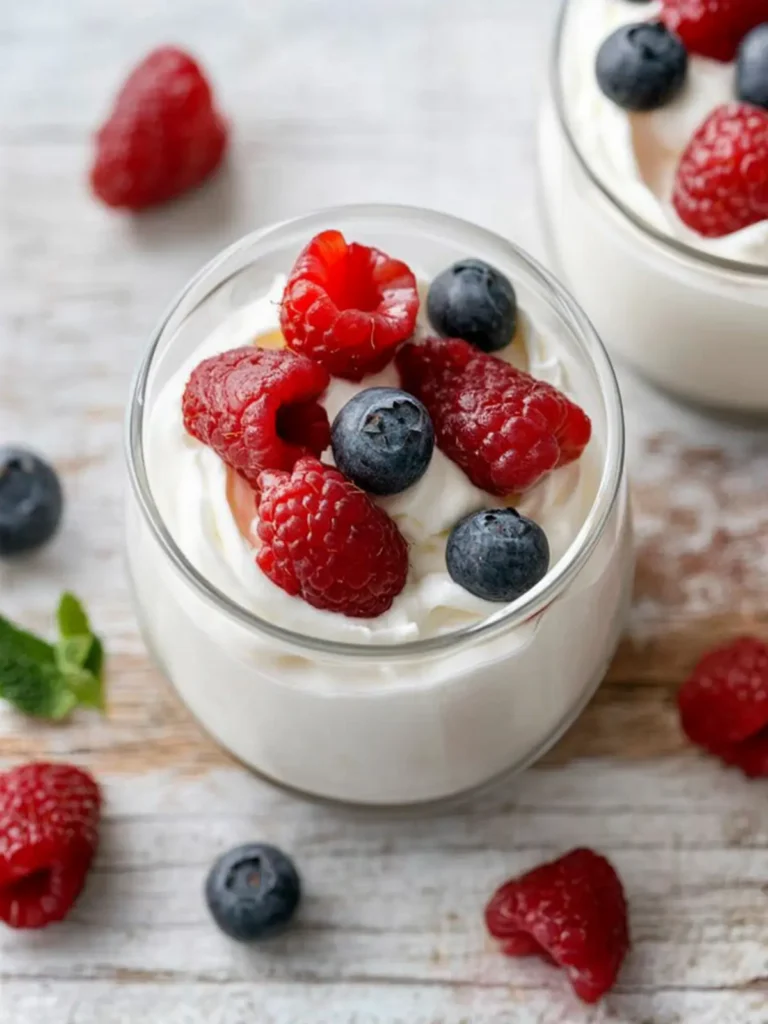 Berries with Yogurt Whipped Cream