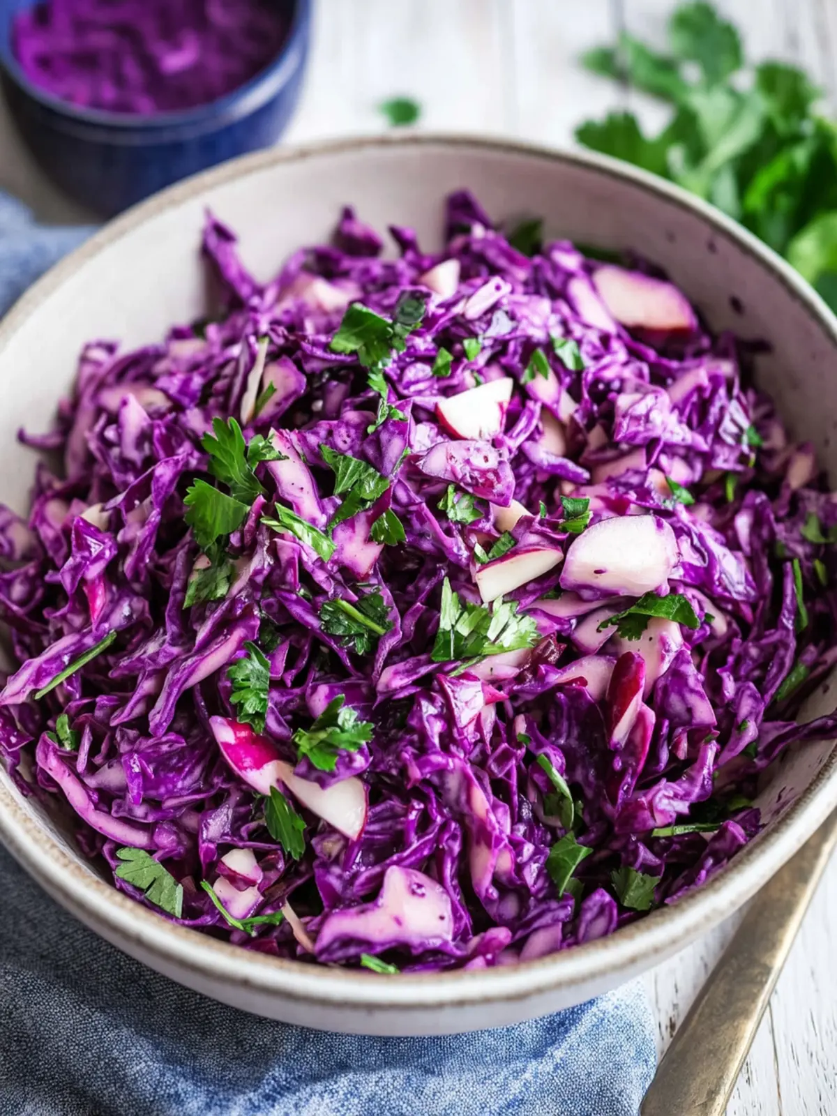 Creamy, Tangy Purple Coleslaw