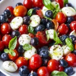 Blueberry Cherry Tomato Caprese Salad