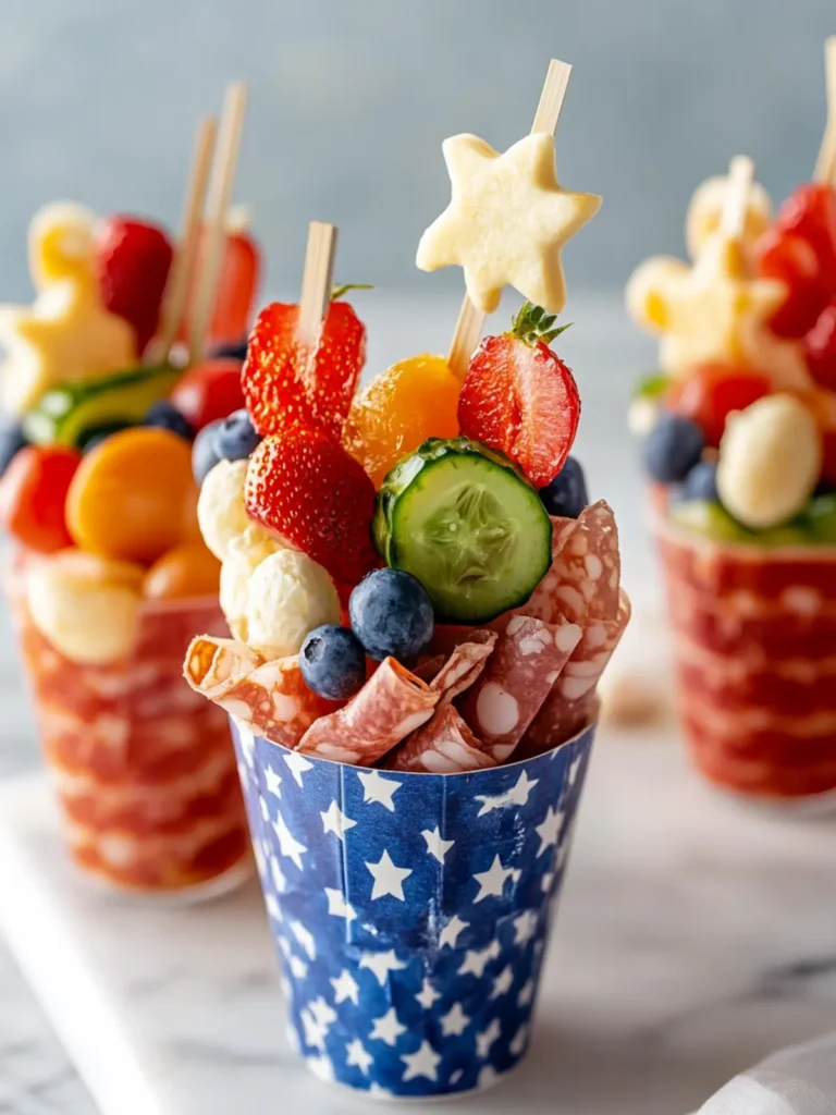 Fourth of July Charcuterie Cups