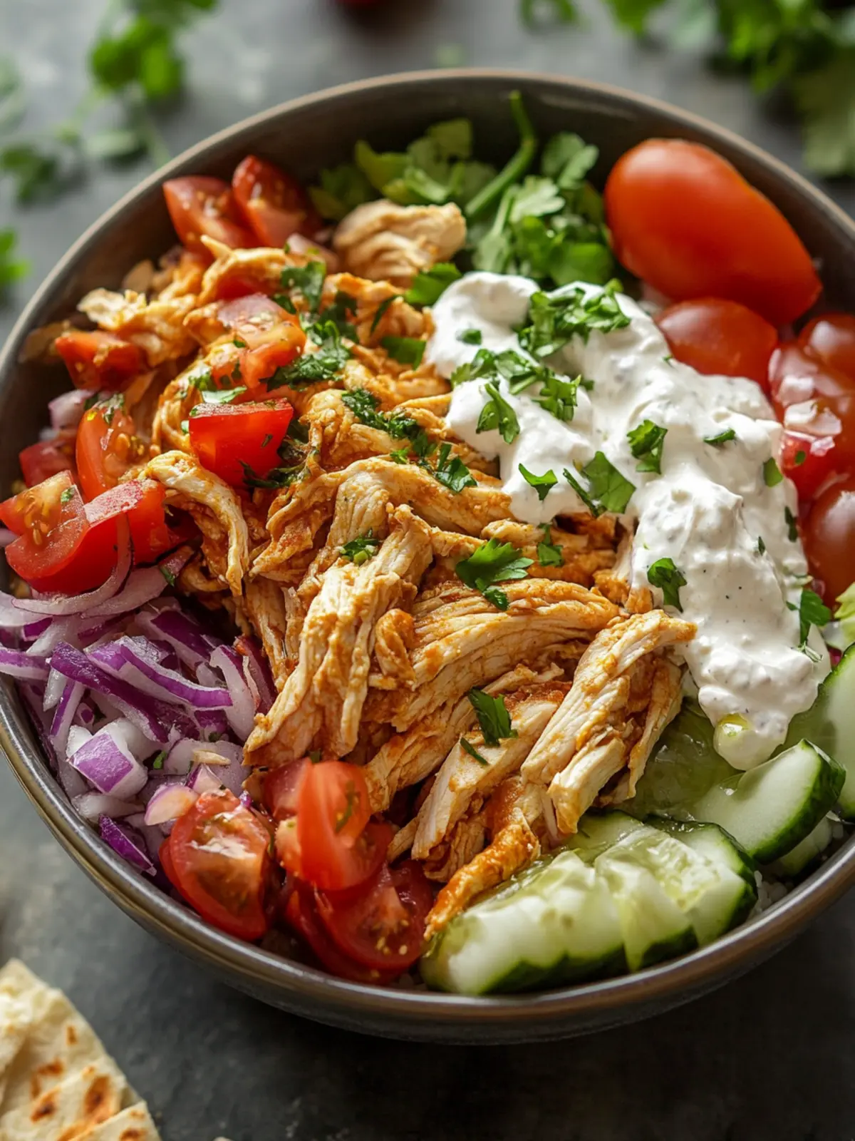 Crockpot Chicken Shawarma Bowl