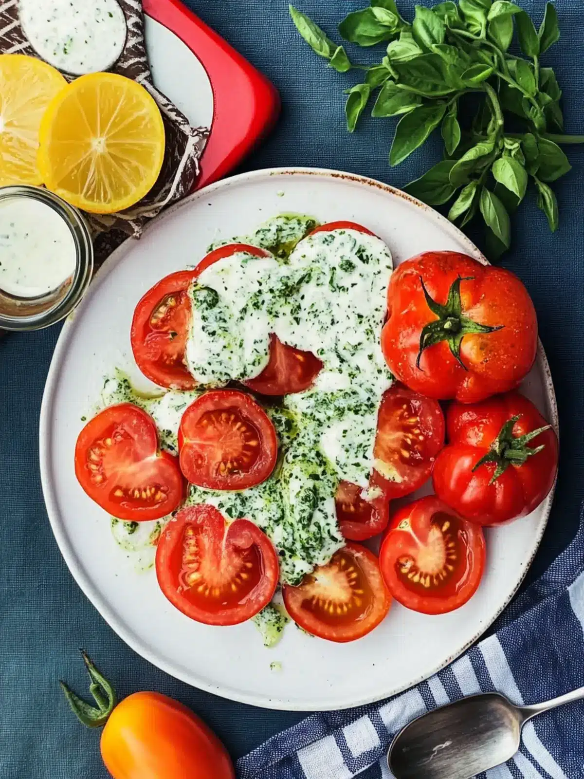 Tomatoes with Green Goddess Dressing