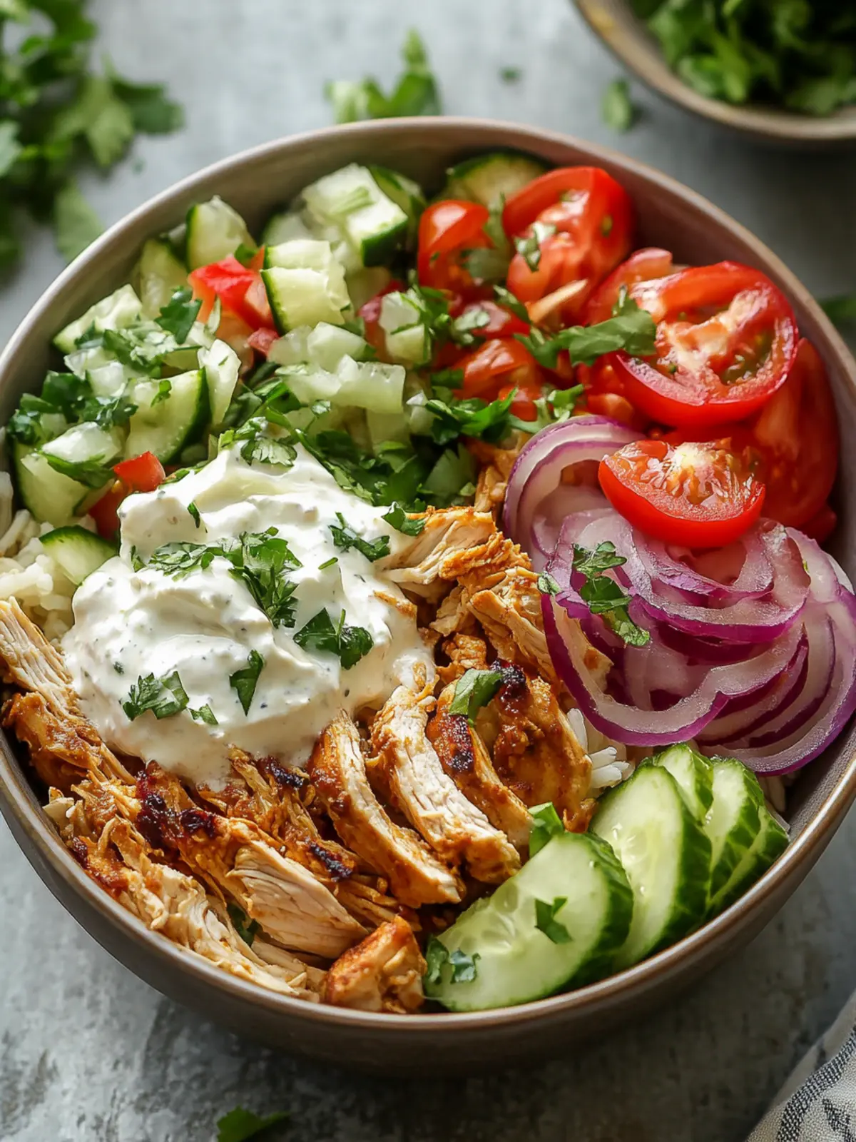Crockpot Chicken Shawarma Bowl