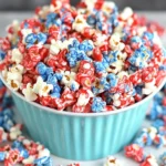 4th of July Popcorn: Red White & Blue Chocolate Delight 44 4th of July Popcorn: Red White & Blue Chocolate Firecracker Popcorn