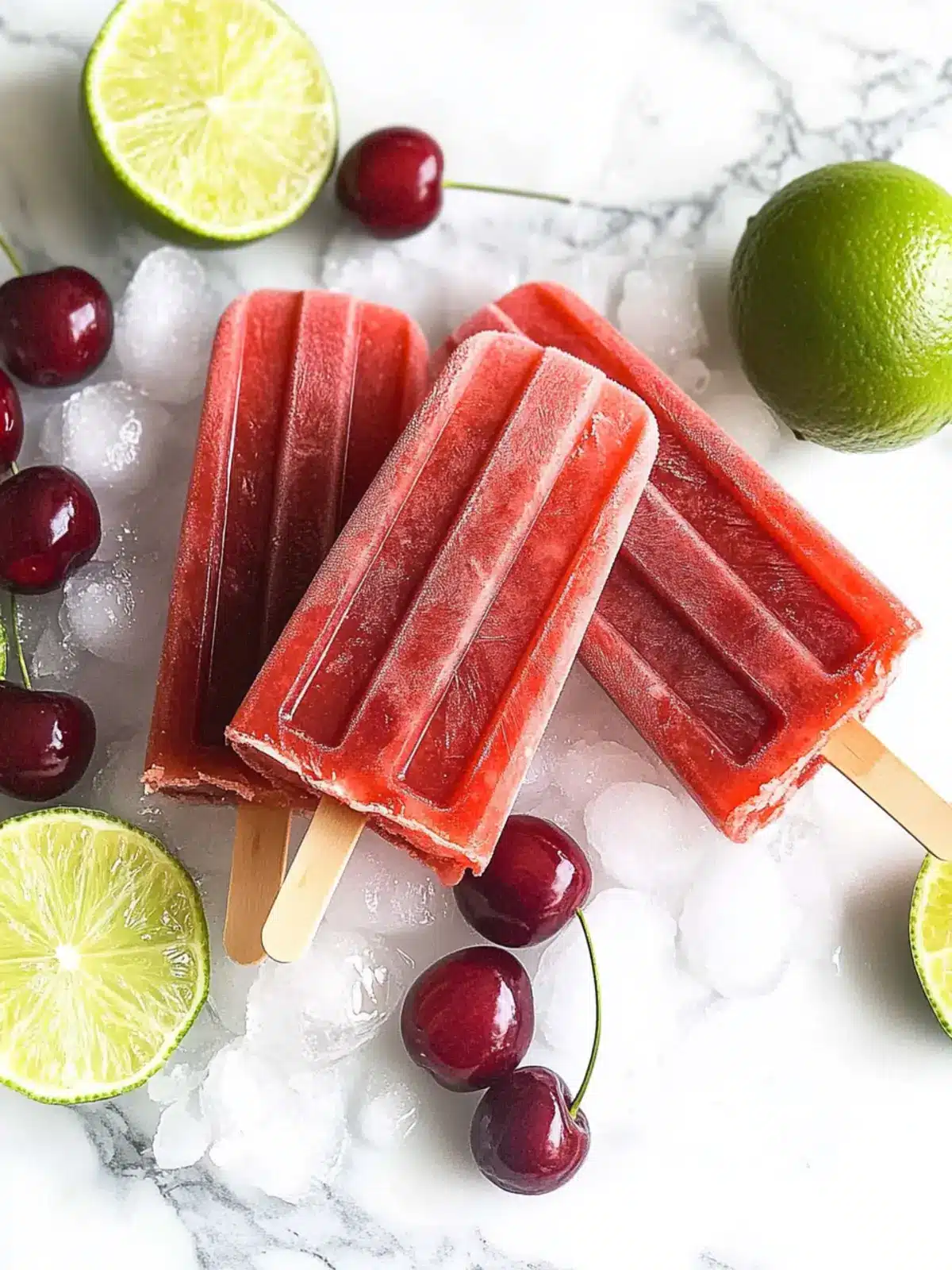 Homemade Cherry Limeade Popsicles