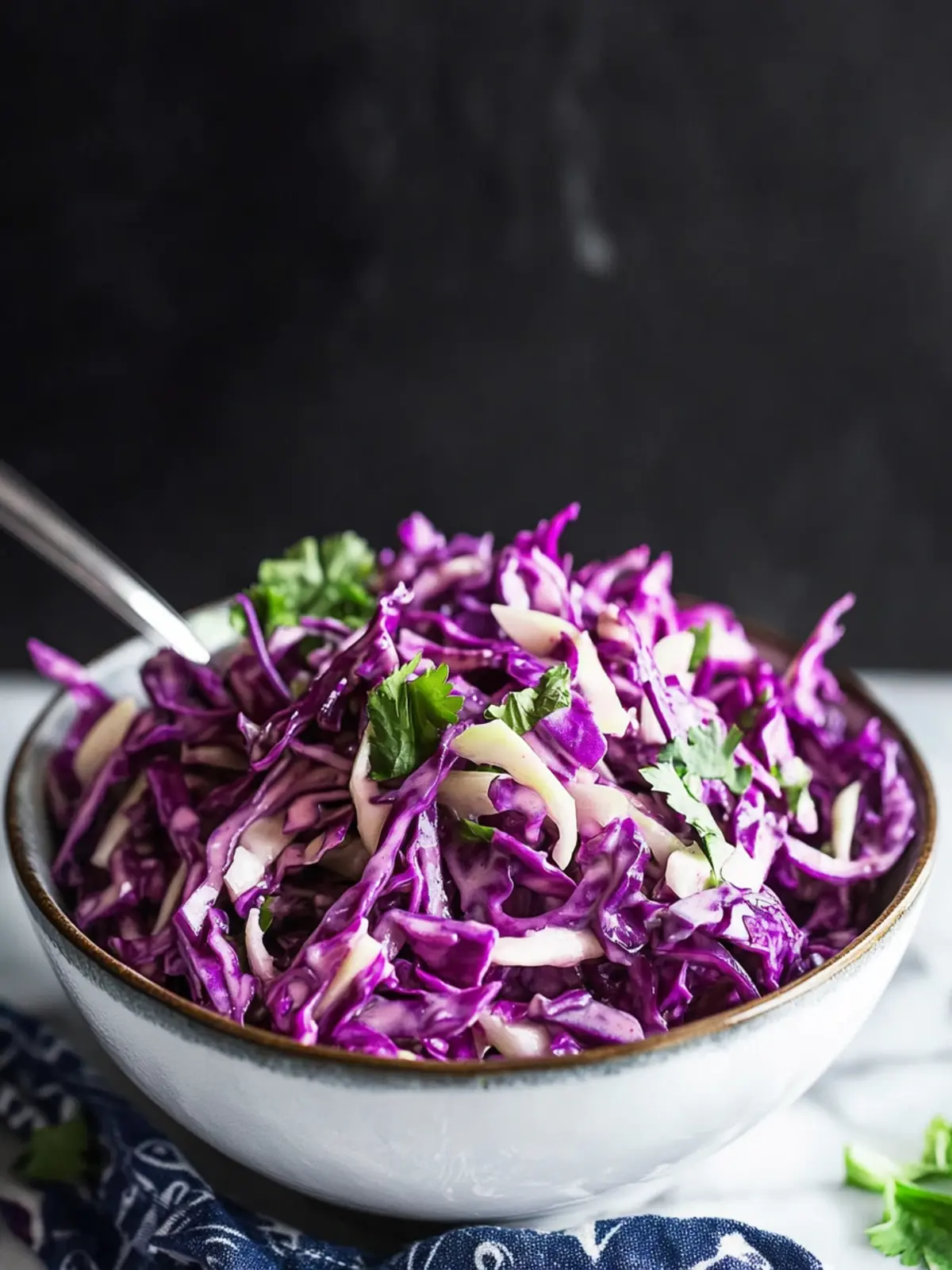 Creamy, Tangy Purple Coleslaw