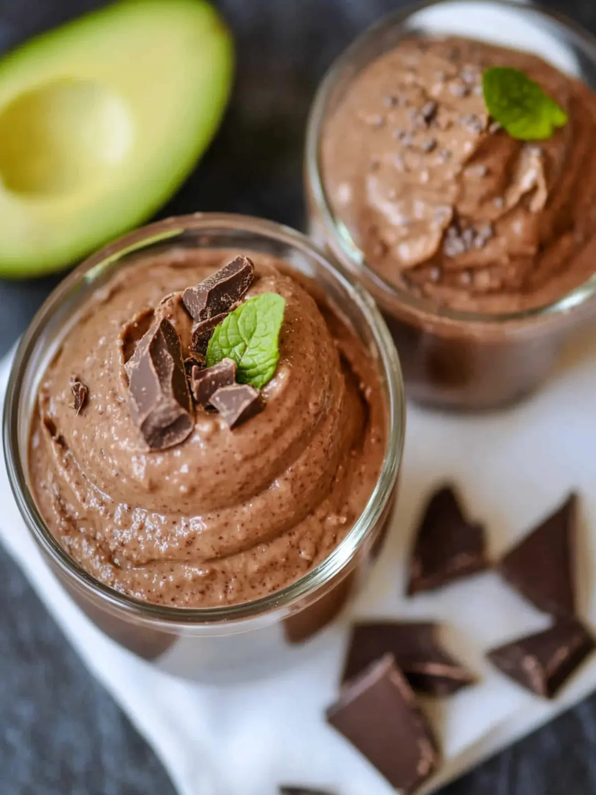 Chia Avocado Healthy Chocolate Mousse