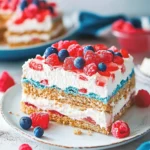 No-Bake Red, White and Blue Icebox Cake
