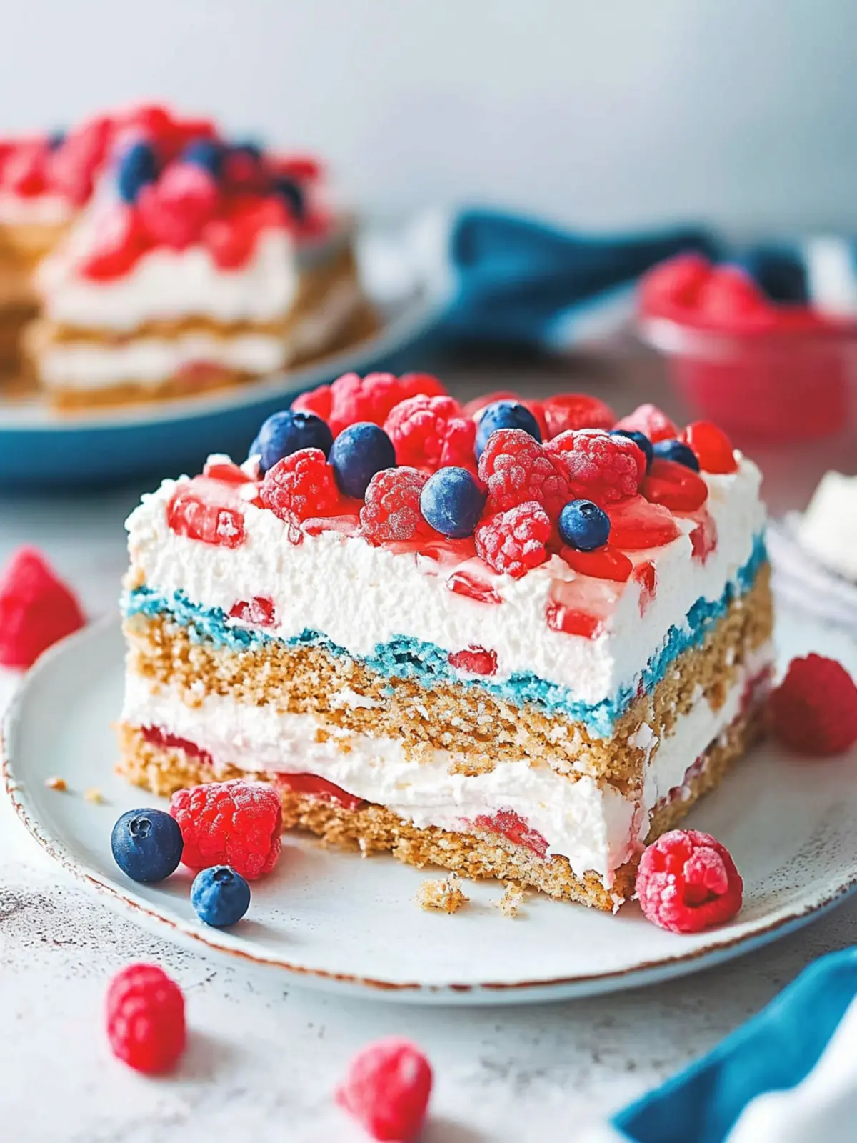 No-Bake Red, White and Blue Icebox Cake for Easy Summer Bliss 5 No-Bake Red, White and Blue Icebox Cake
