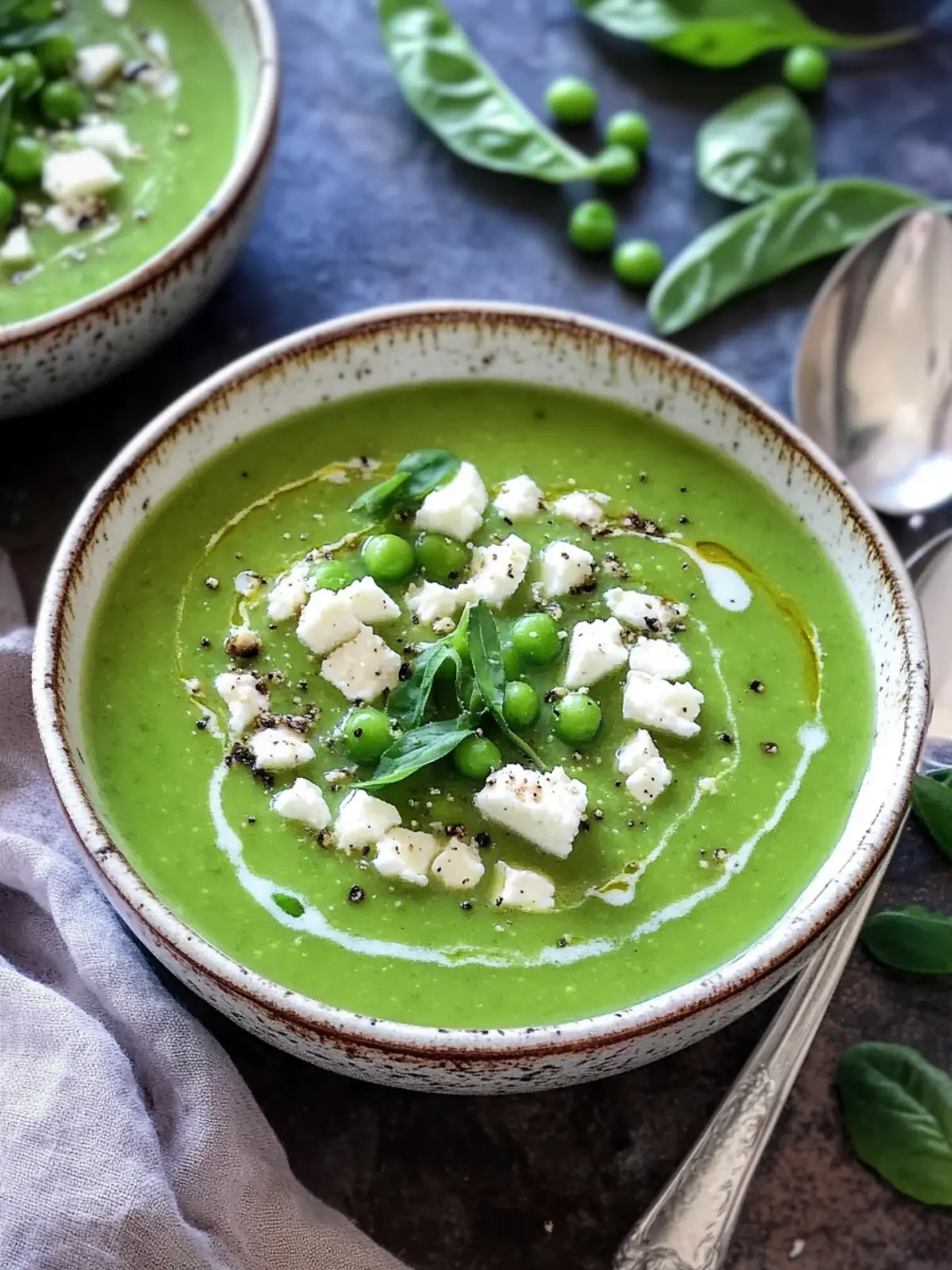Easy Green Pea and Feta Soup