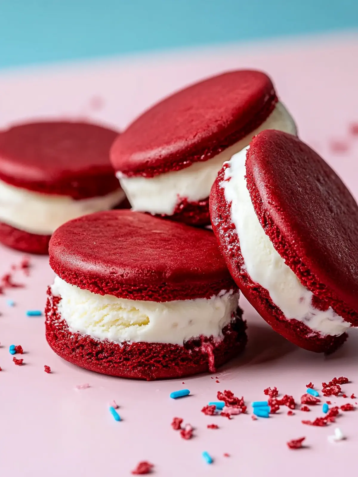 Delightful Red Velvet Ice Cream Sandwiches for Summer Bliss 4 Red Velvet Ice Cream Sandwiches