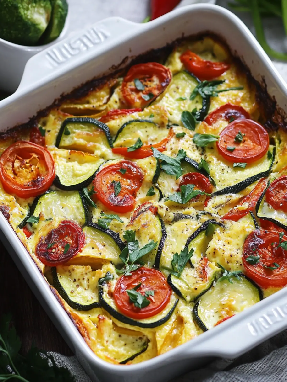 Savory Vegetable Egg Bake for Breakfast – Easy & Healthy Delight 5 Vegetable Egg Bake for Breakfast