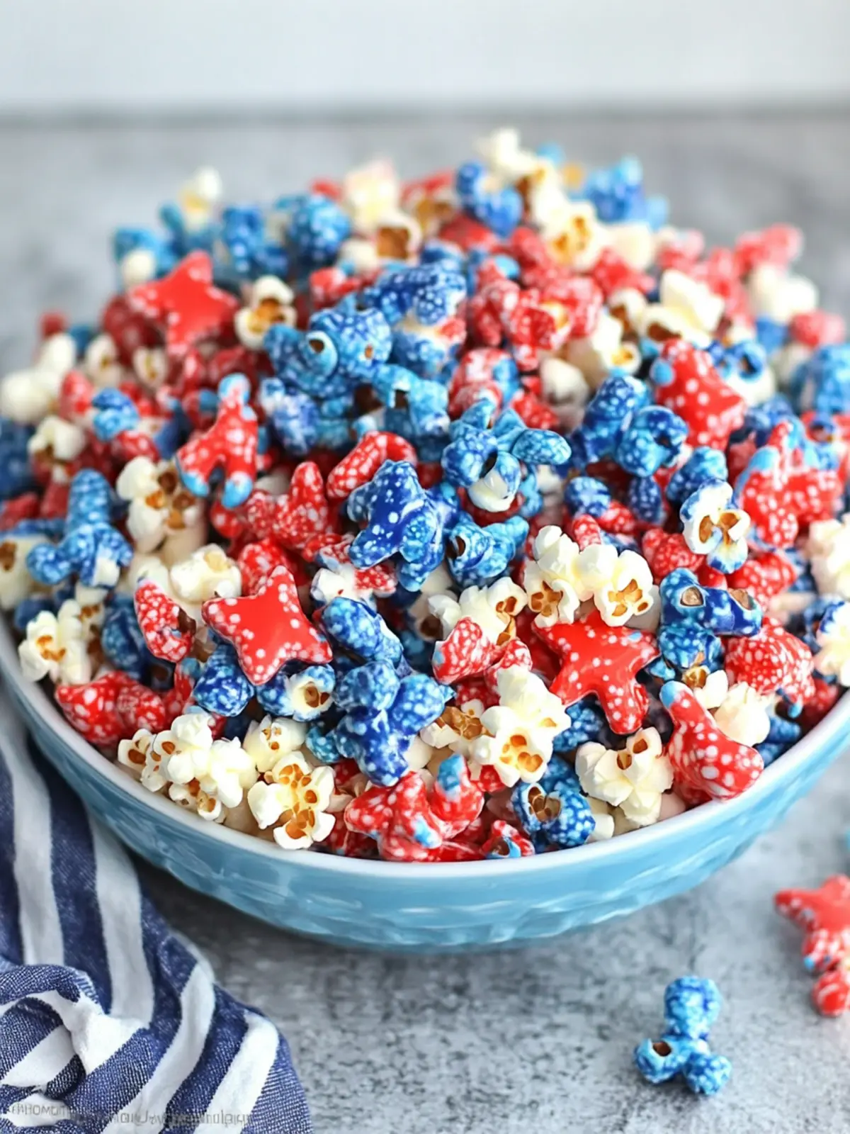 4th of July Popcorn: Red White & Blue Chocolate Delight 4 4th of July Popcorn: Red White & Blue Chocolate Firecracker Popcorn