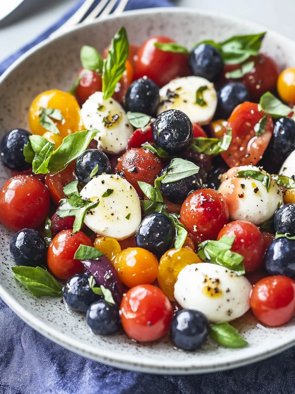 Patriotic Blueberry Cherry Tomato Caprese Salad for Summer Bliss 4 Blueberry Cherry Tomato Caprese Salad