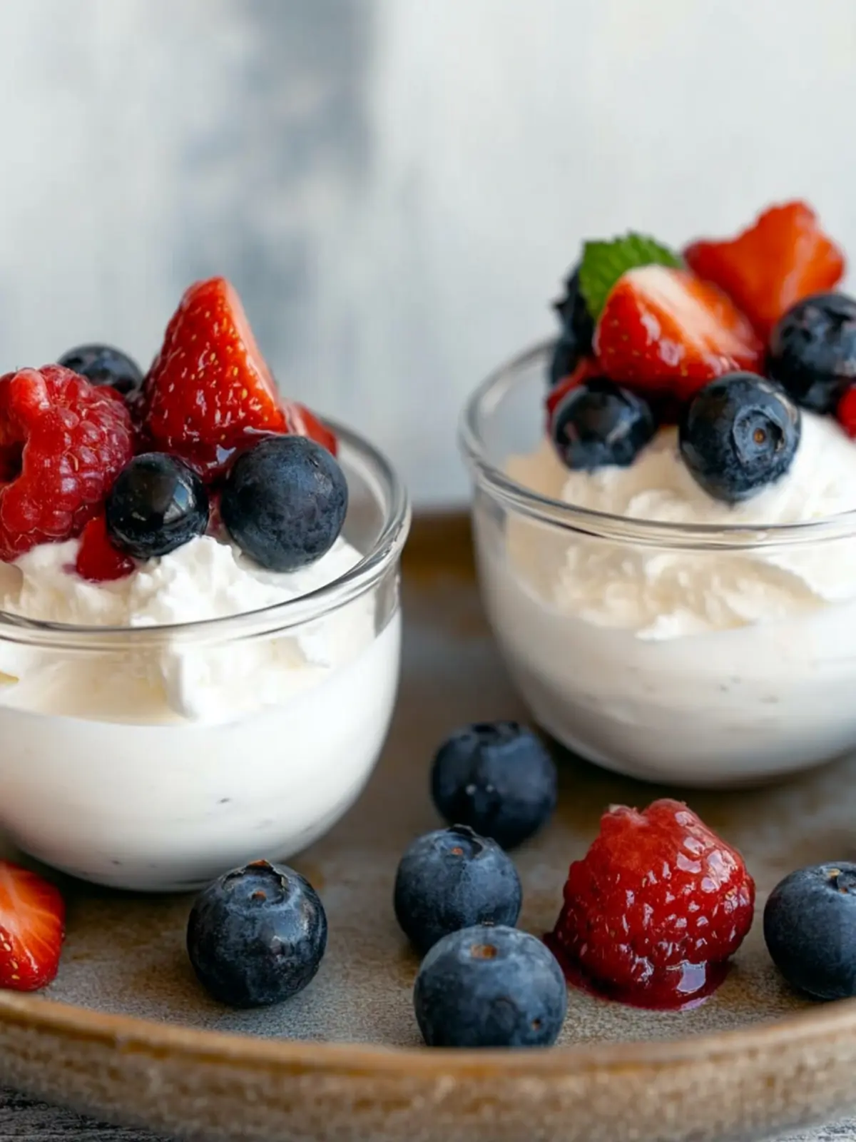 Berries with Yogurt Whipped Cream: A Light, Indulgent Treat 4 Berries with Yogurt Whipped Cream