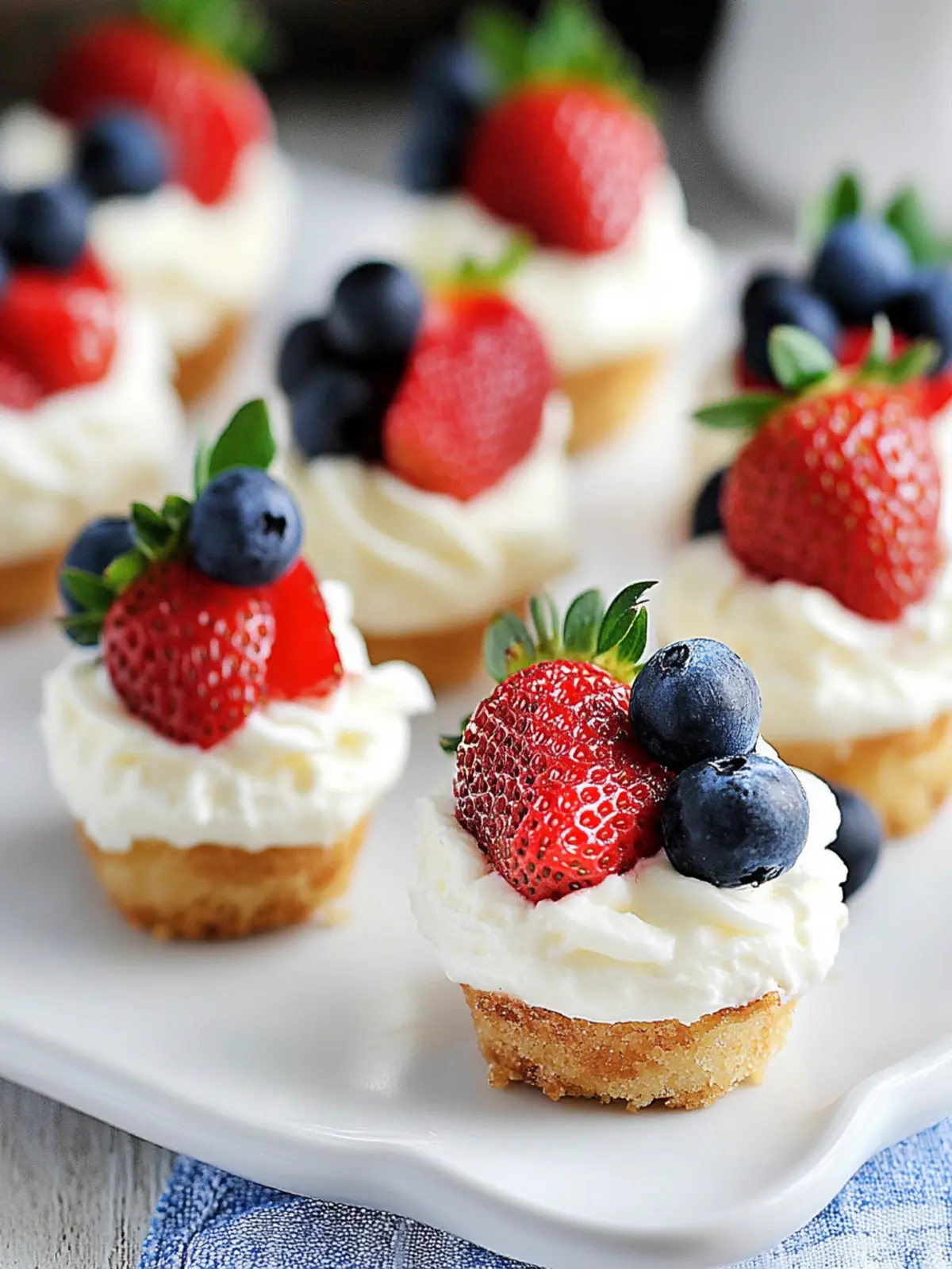 Delightful Red White & Blue Strawberry Cheesecake Bites 4 Red White & Blue Strawberry Cheesecake Bites