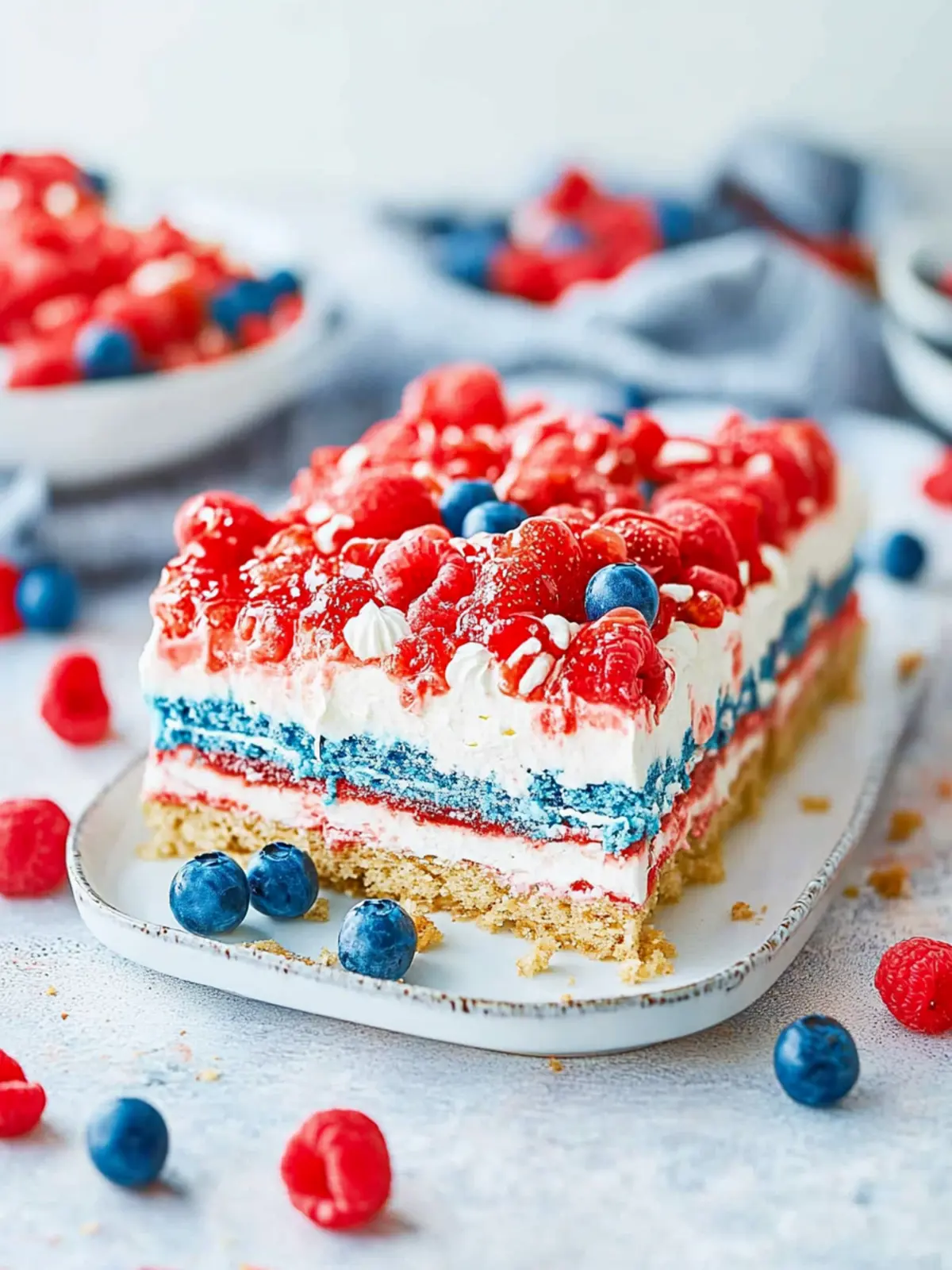 No-Bake Red, White and Blue Icebox Cake for Easy Summer Bliss 4 No-Bake Red, White and Blue Icebox Cake