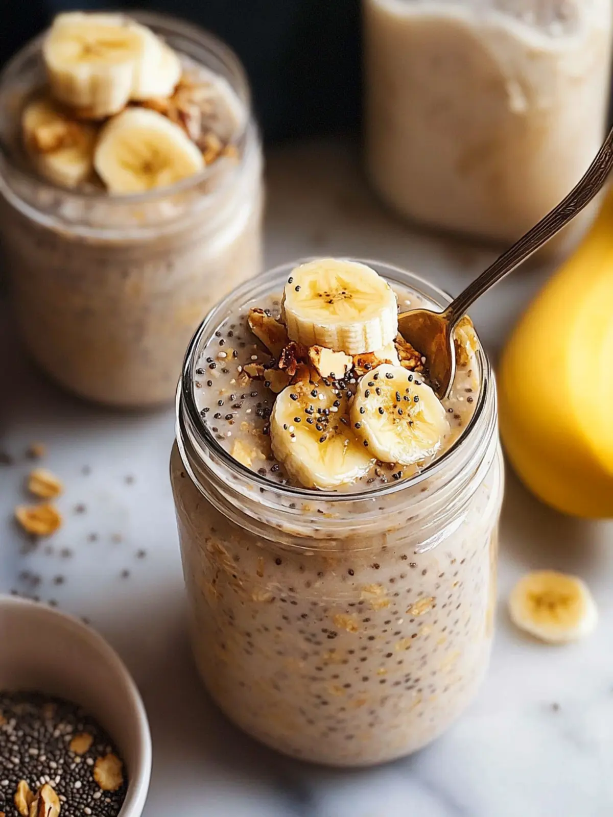 Delicious Banana Chia Overnight Oats for Busy Mornings 2 Banana Chia Overnight Oats