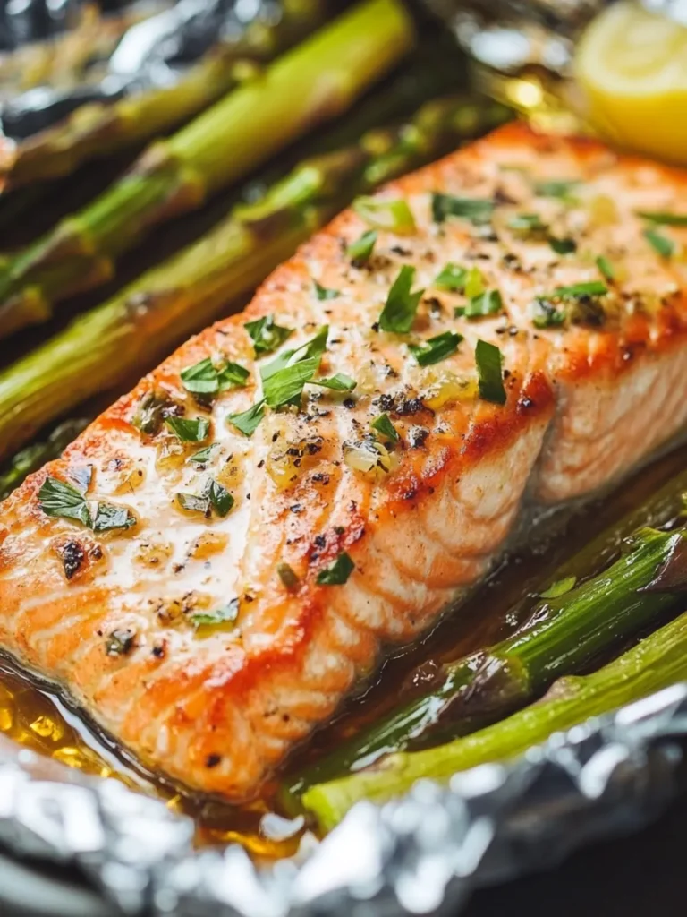 Baked Lemon Salmon and Asparagus Foil Pack