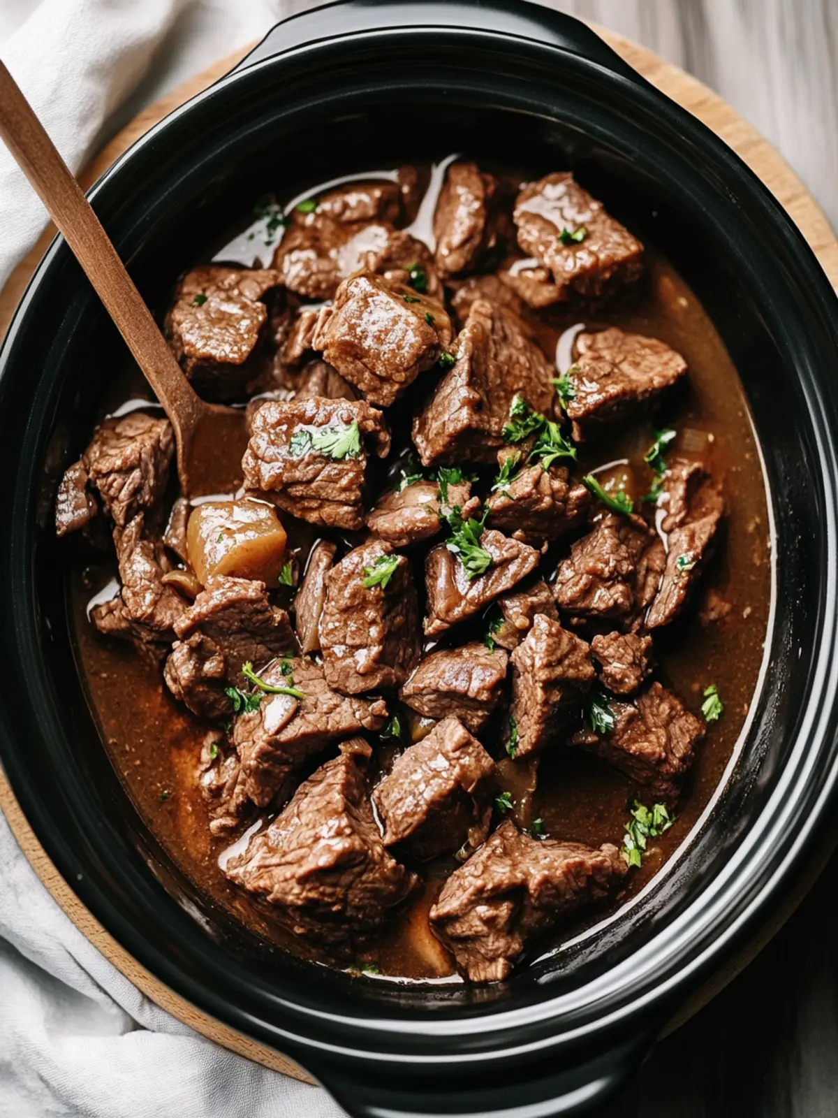 Tender Crockpot Beef Tips (with Gravy)
