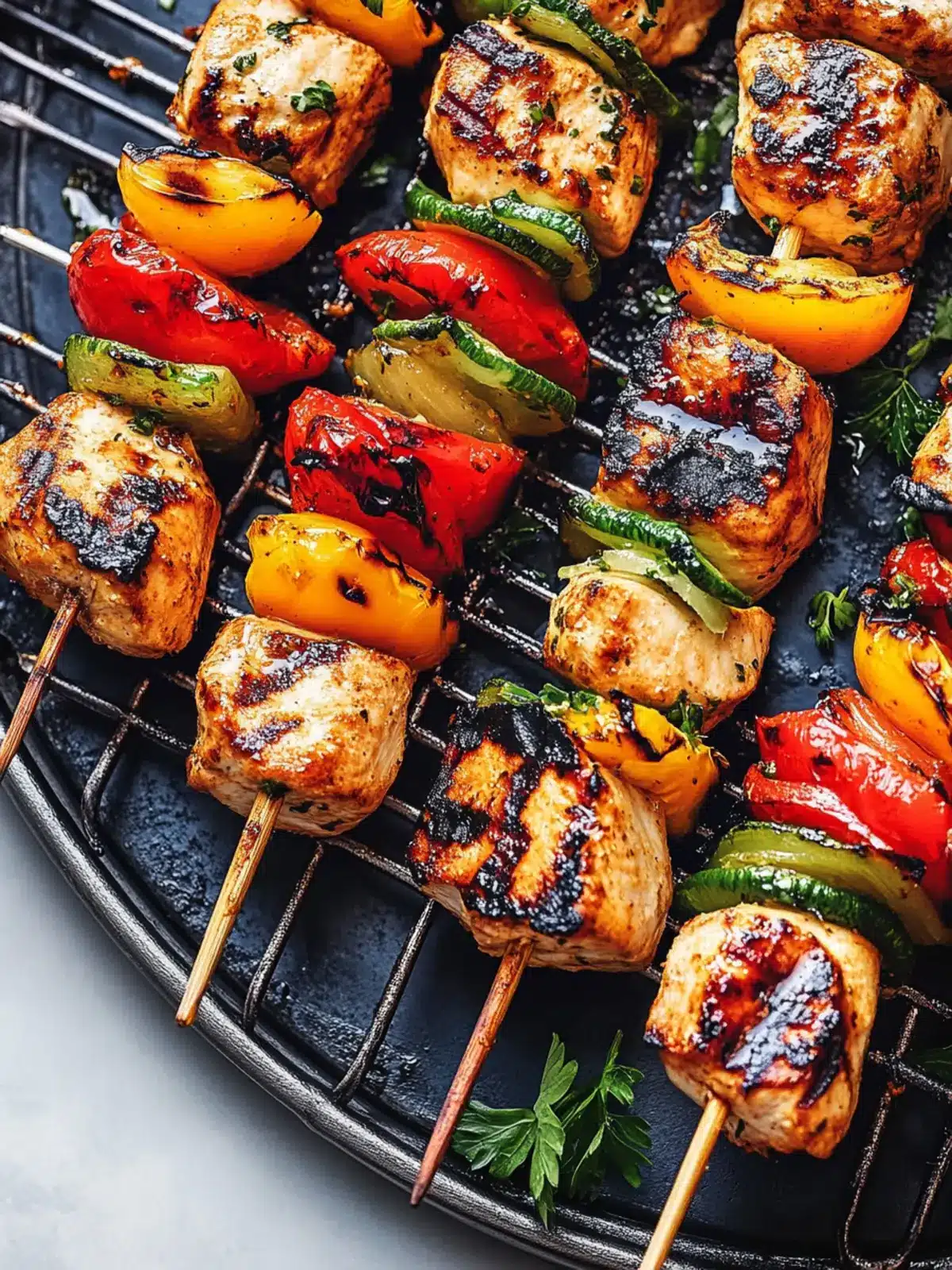 Sizzling Chicken Kebabs with Zesty Veggie Goodness 3 Chicken Kebabs