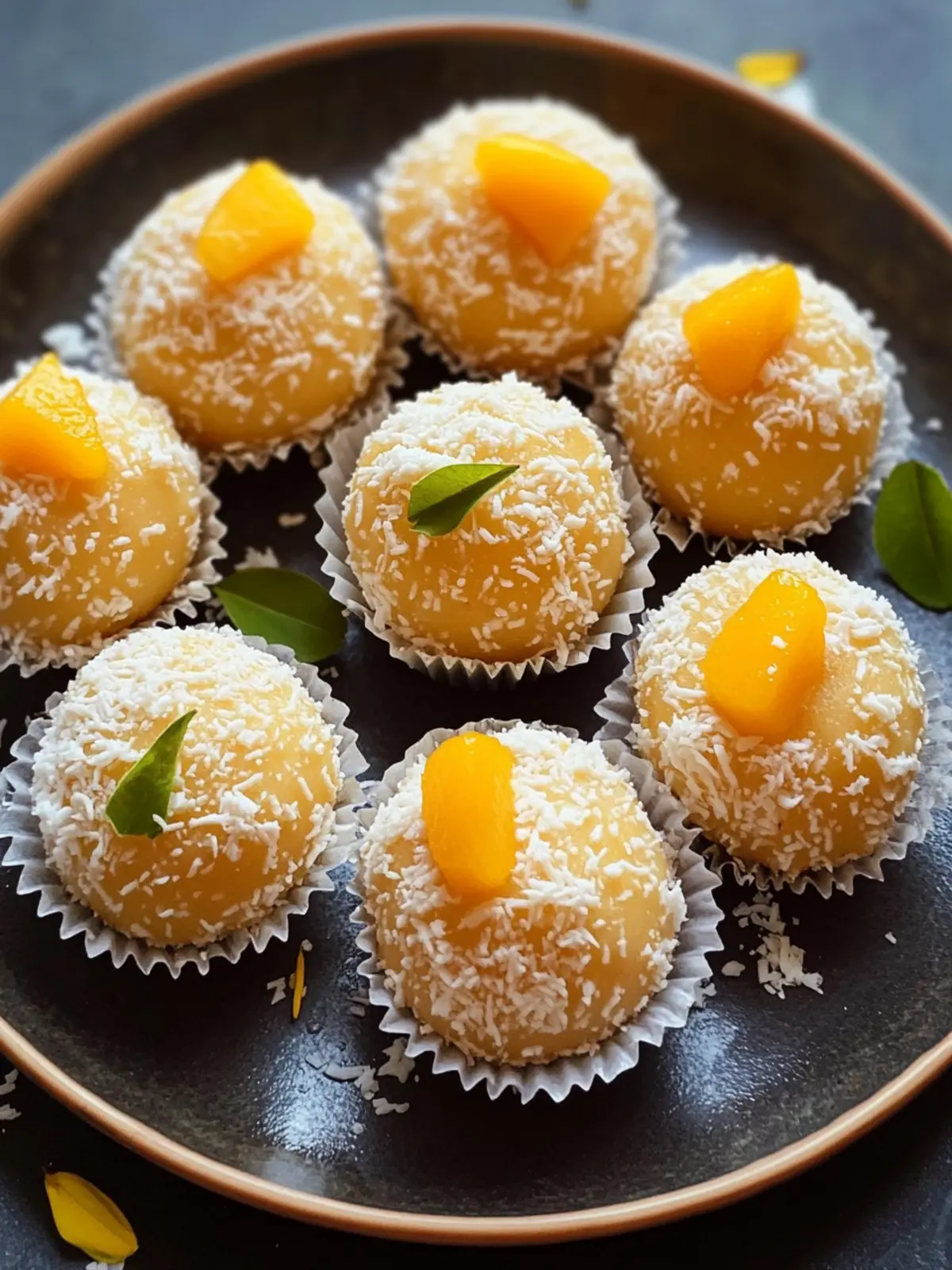 Mango Twist on Coconut Ladoo: A 3-Ingredient Delight 4 Coconut ladoo with a mango twist