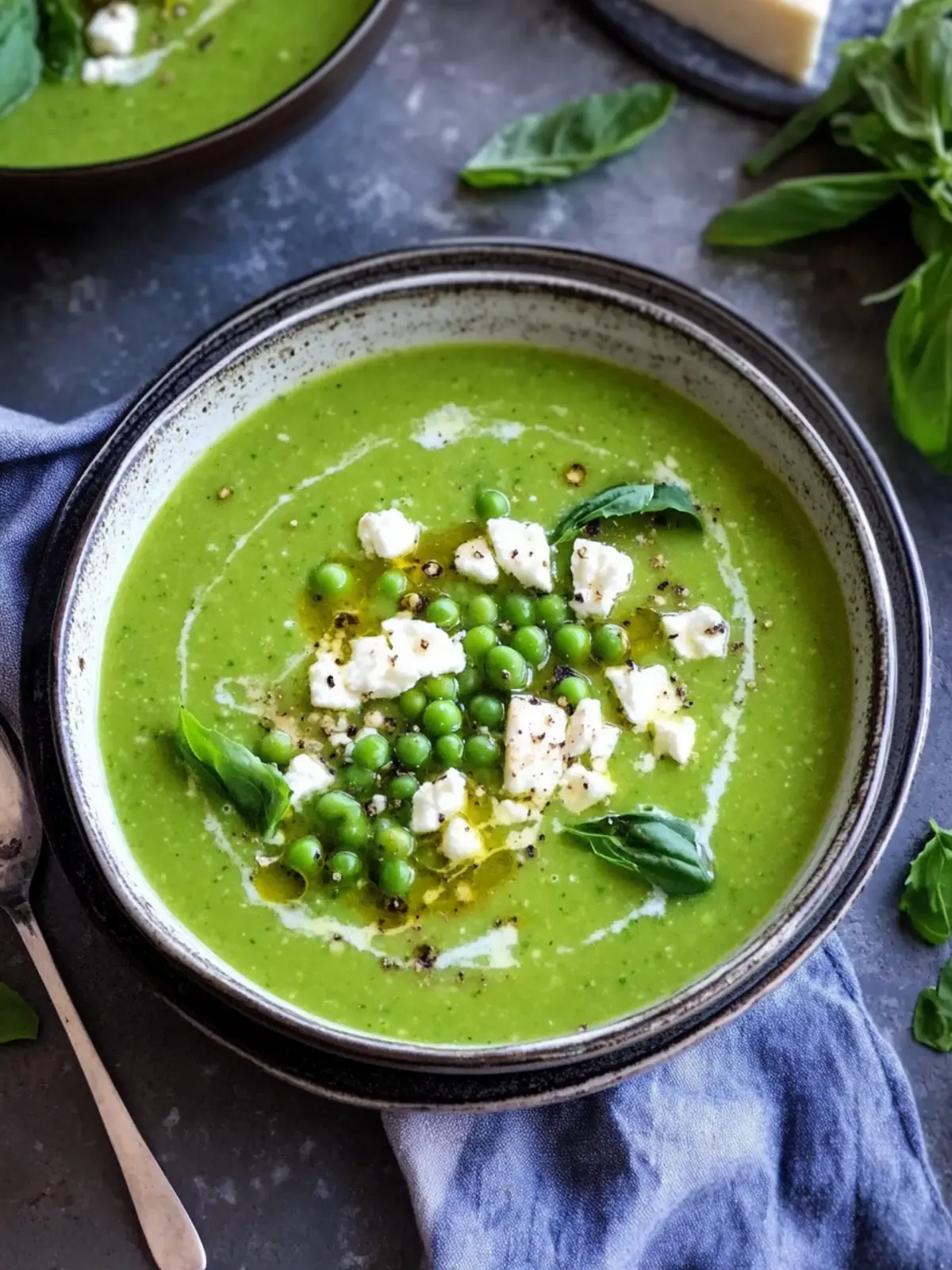 Easy Green Pea and Feta Soup