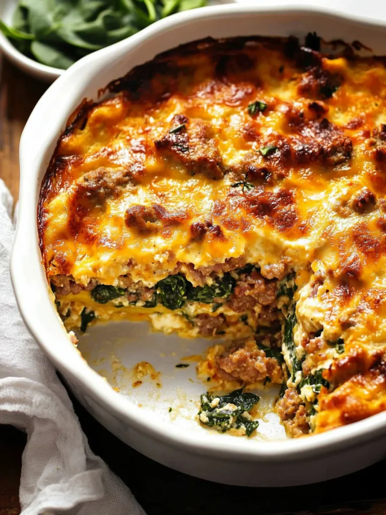 Sausage and Spinach Breakfast Casserole