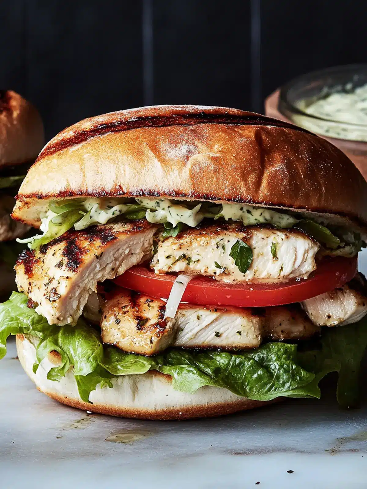 Grilled Chicken Sandwich With Caesar-ish Dressing