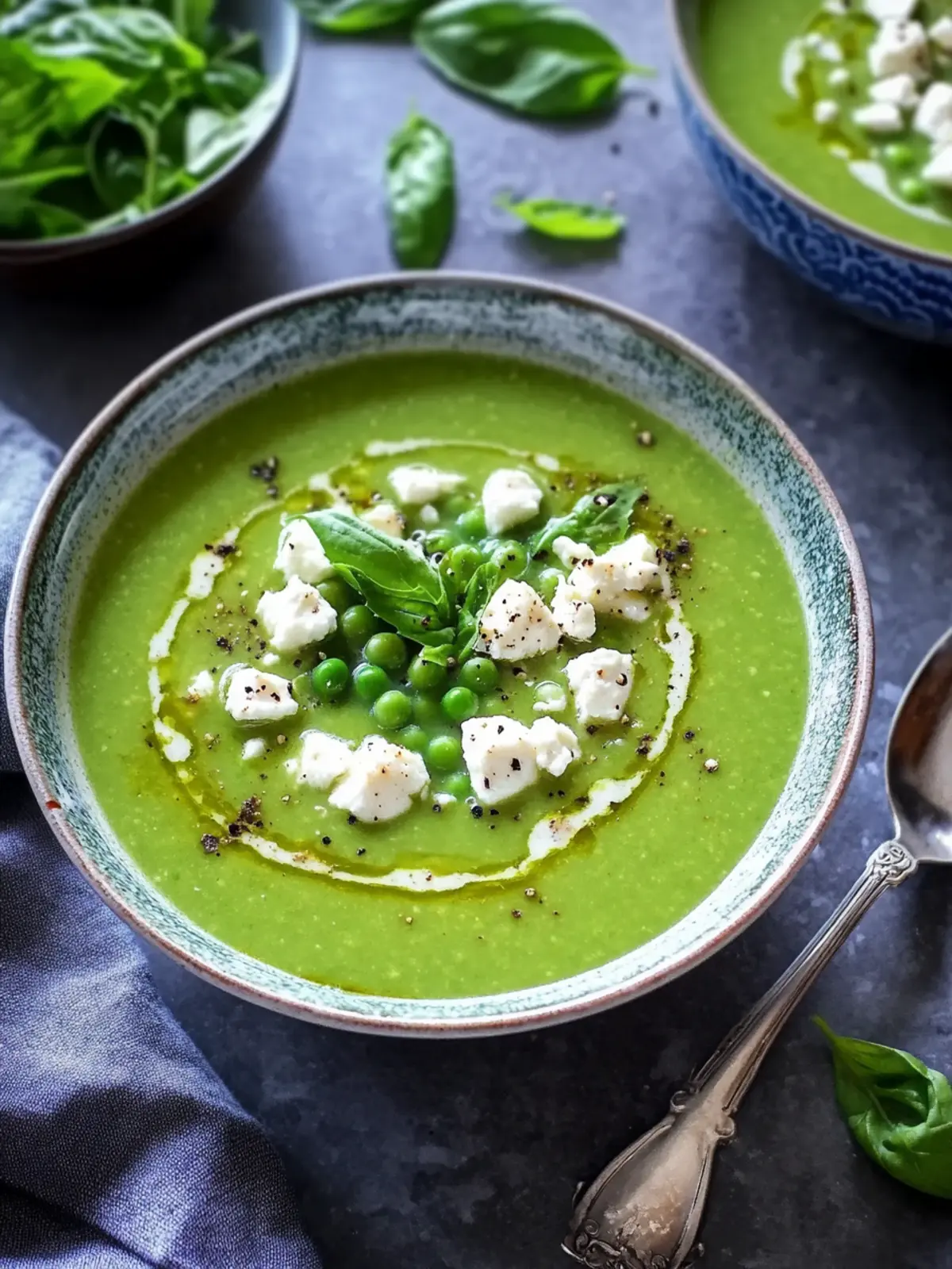Easy Green Pea and Feta Soup